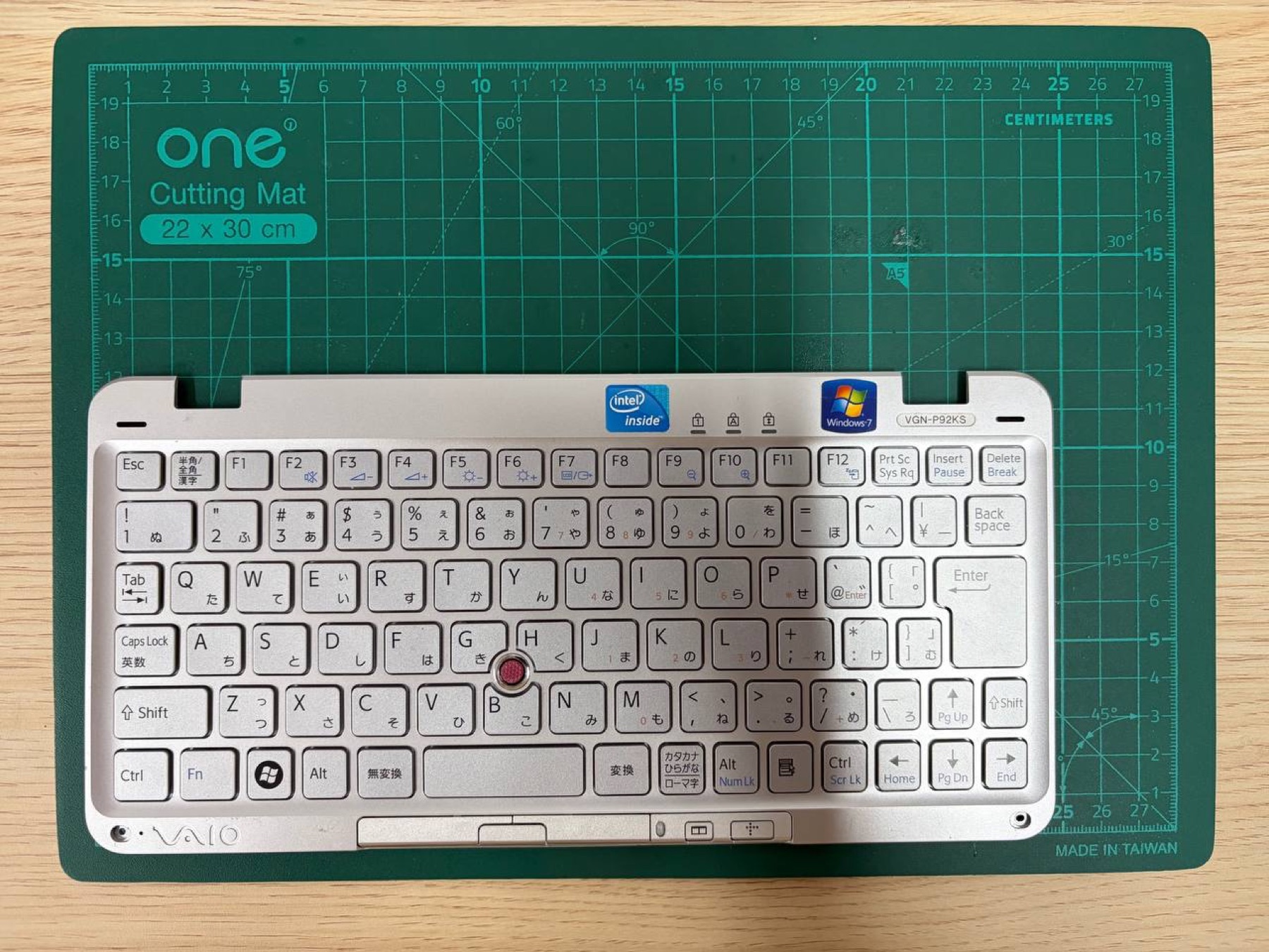 Original Japanese Sony VAIO P keyboard and pointing stick removed from the laptop